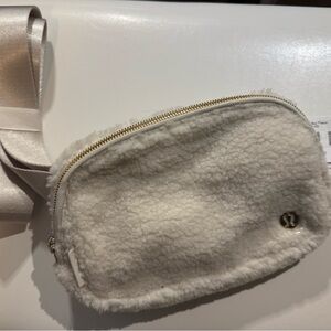 Lululemon Athletica Cream Sherpa Belt Bag